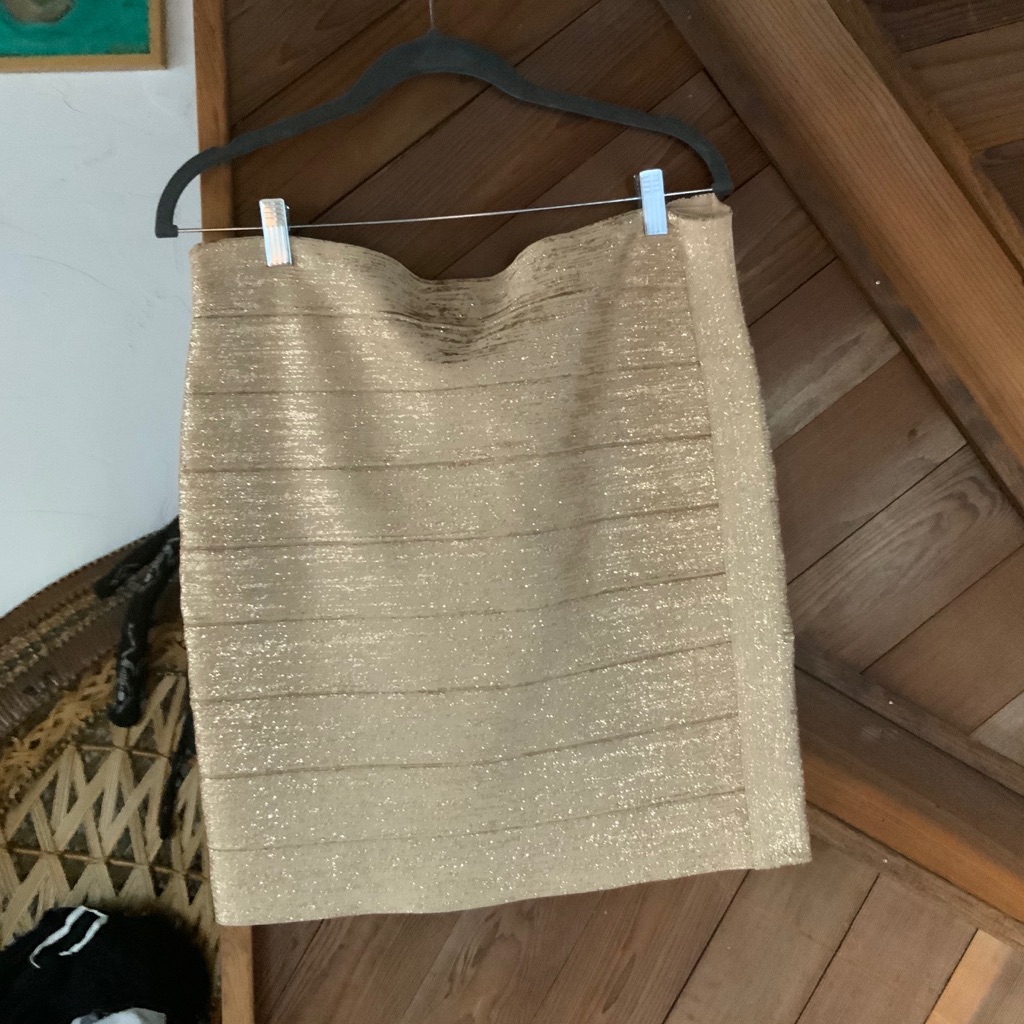 Gold Haute Hippie Mini Skirt #Cochella